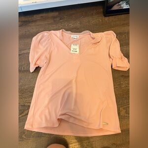Calvin Klein Soft Pink Puff Sleeve Blouse